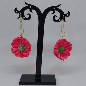 Unique Handmade Polymer Clay Blossom Drop Earrings